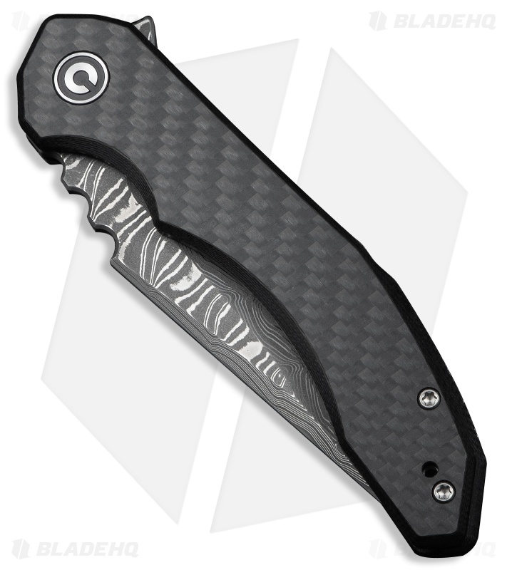 CIVIVI Bluetick Liner Lock Knife Black G-10 + CF Overlay (3.5" Damascus)