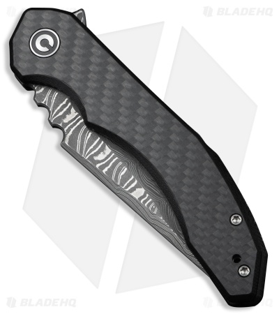 CIVIVI Bluetick Liner Lock Knife Black G-10 + CF Overlay (3.5" Damascus)
