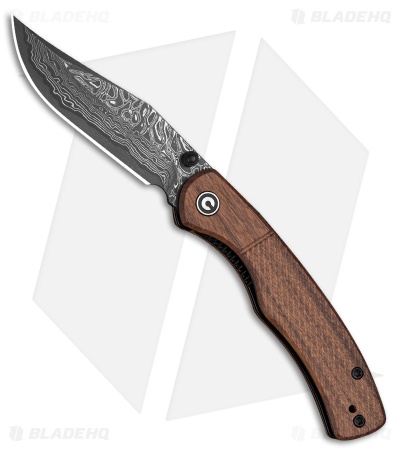 CIVIVI Clingman Liner Lock Knife Milled Guibourtia Wood (3" Damascus)