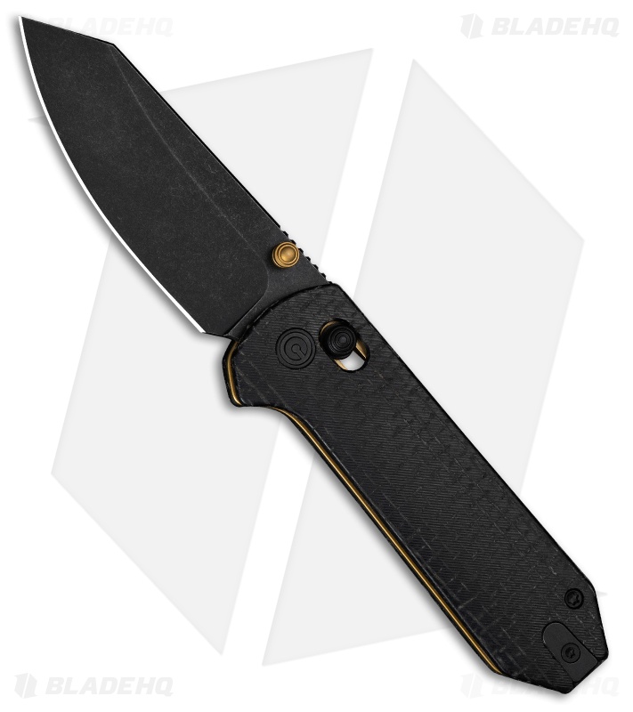CIVIVI Yonder Crossbar Lock Knife Black Burlap Micarta (2.9" Black SW)