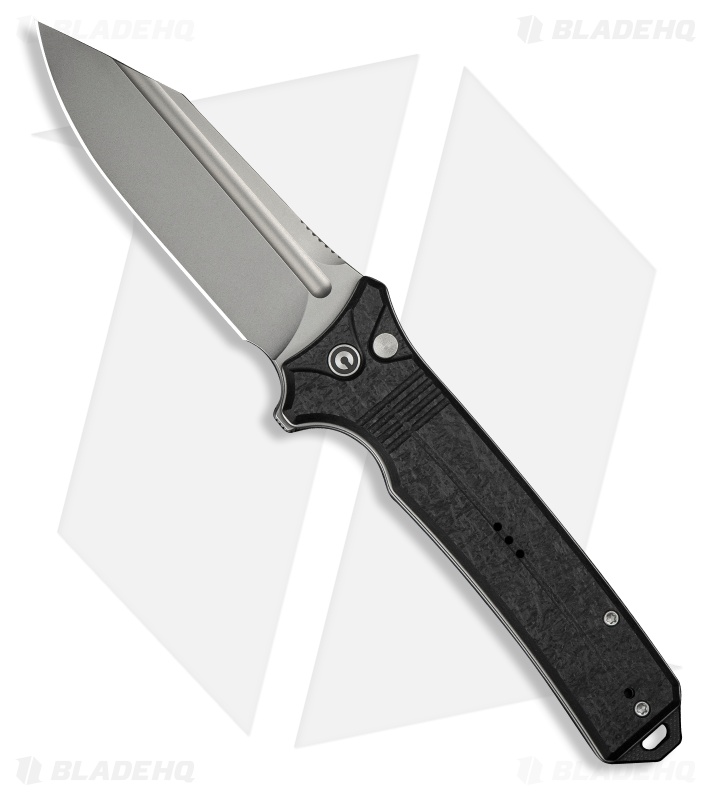 CIVIVI Neurohaptic Button Lock Knife Black Shredded G-10 (3.7" Stonewash)