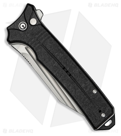CIVIVI Neurohaptic Button Lock Knife Black Shredded G-10 (3.7" Stonewash)