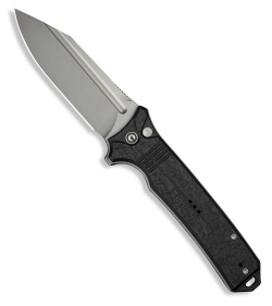CIVIVI Neurohaptic Button Lock Knife Black Shredded G-10 (3.7" Stonewash)