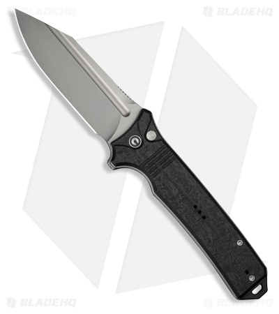 CIVIVI Neurohaptic Button Lock Knife Black Shredded G-10 (3.7" Stonewash)