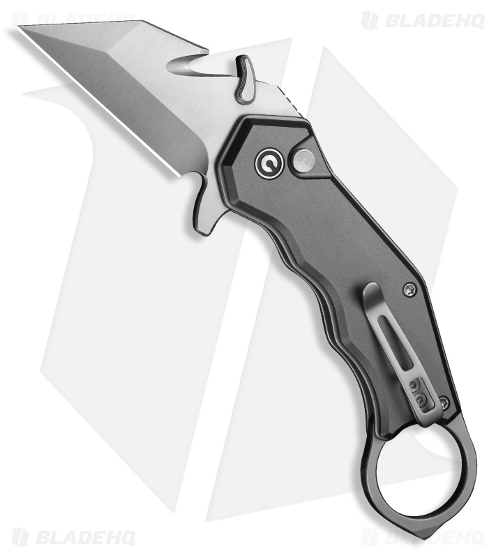 CIVIVI Amaroq Button Lock Knife Gray Aluminum (2.1" Satin Nitro-V)