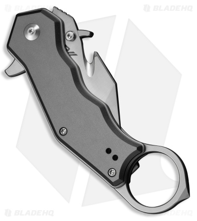 CIVIVI Amaroq Button Lock Knife Gray Aluminum (2.1" Satin Nitro-V)