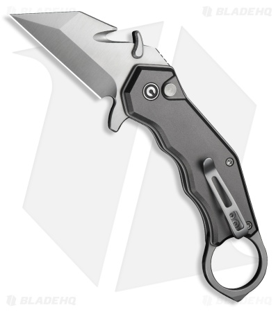CIVIVI Amaroq Button Lock Knife Gray Aluminum (2.1" Satin Nitro-V)