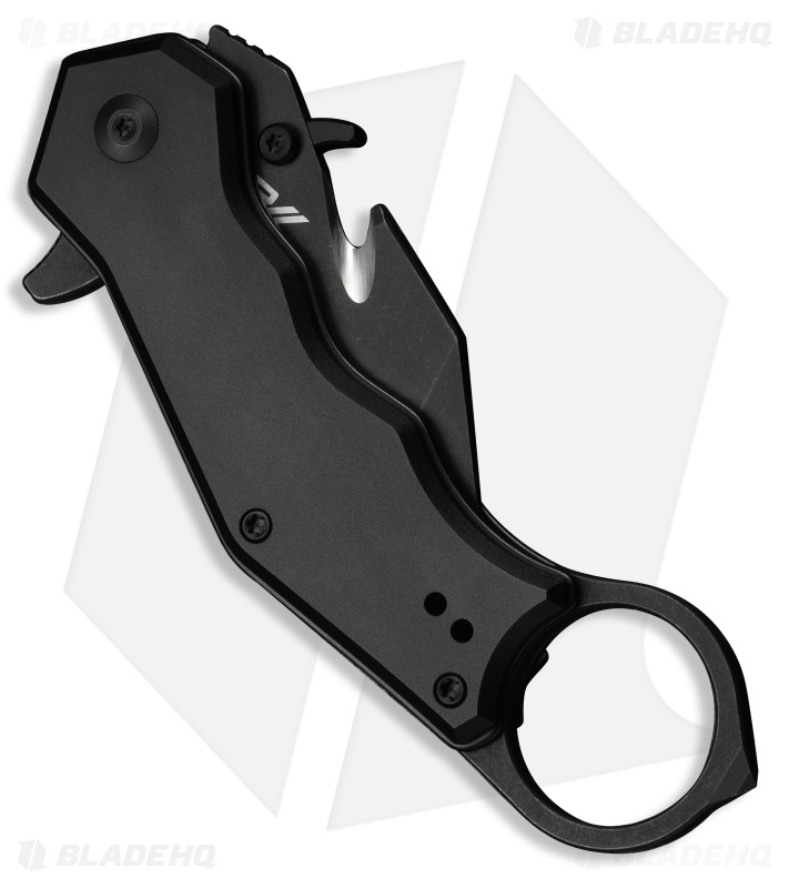 CIVIVI Amaroq Button Lock Knife Black Aluminum (2.1" Black Stonewash Nitro-V)