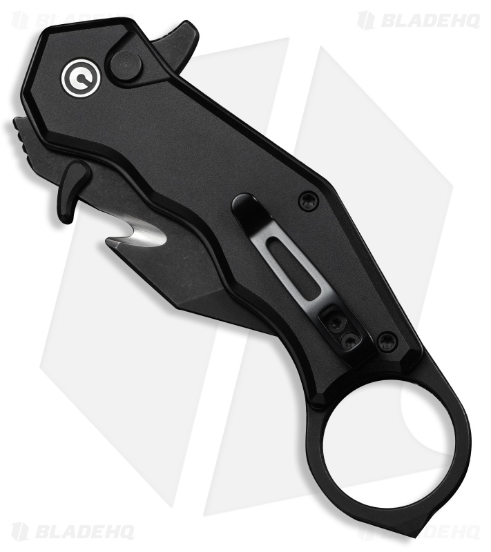 CIVIVI Amaroq Button Lock Knife Black Aluminum (2.1" Black Stonewash Nitro-V)