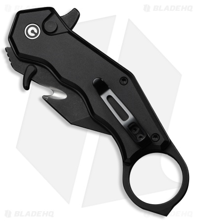 CIVIVI Amaroq Button Lock Knife Black Aluminum (2.1" Black Stonewash Nitro-V)