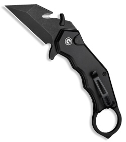 CIVIVI Amaroq Button Lock Knife Black Aluminum (2.1" Black Stonewash Nitro-V)