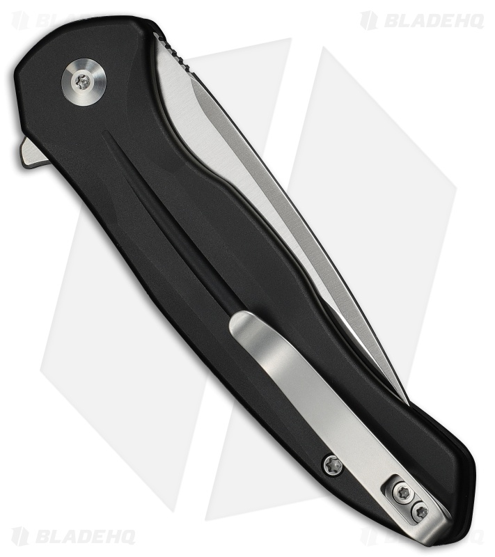CIVIVI Kitefin Button Lock Knife Black Aluminum (3.2" Satin 14C28N)