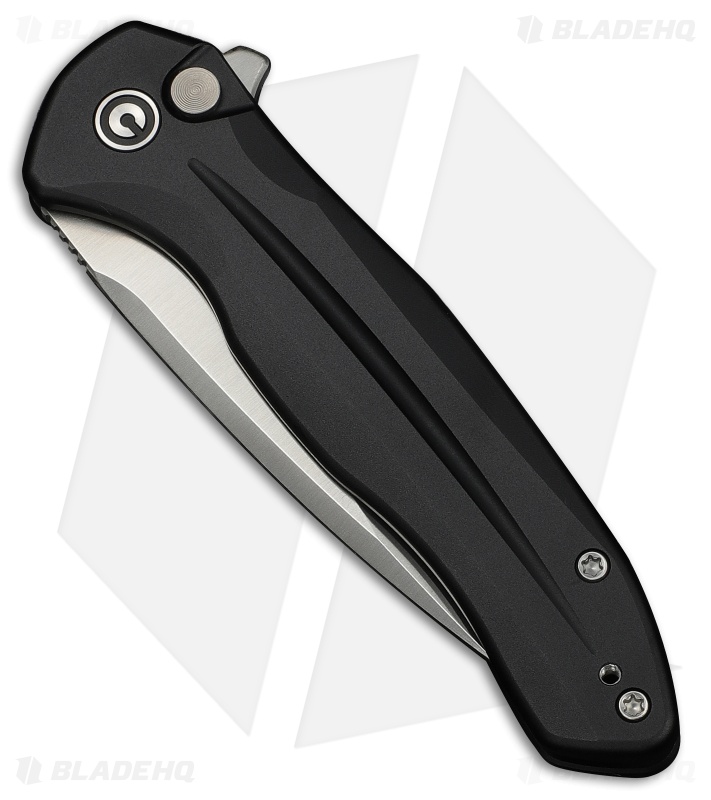 CIVIVI Kitefin Button Lock Knife Black Aluminum (3.2" Satin 14C28N)