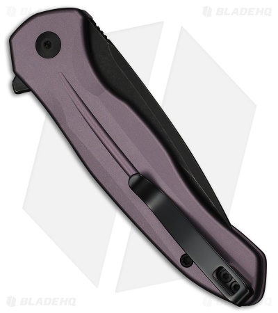 CIVIVI Kitefin Button Lock Knife Purple Aluminum (3.2" Black SW 14C28N)