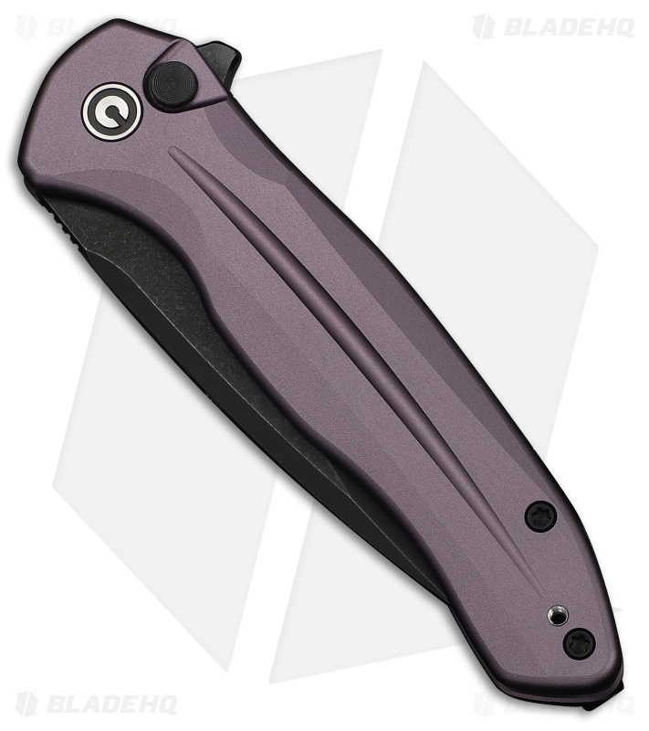 CIVIVI Kitefin Button Lock Knife Purple Aluminum (3.2" Black SW 14C28N)