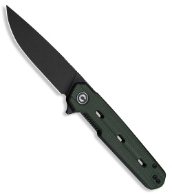 CIVIVI Navo Liner Lock Knife Green Canvas Micarta (3.25" Black SW Nitro-V)