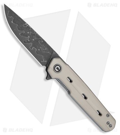 CIVIVI Navo Liner Lock Knife Ivory G-10 (3.25" Damascus)