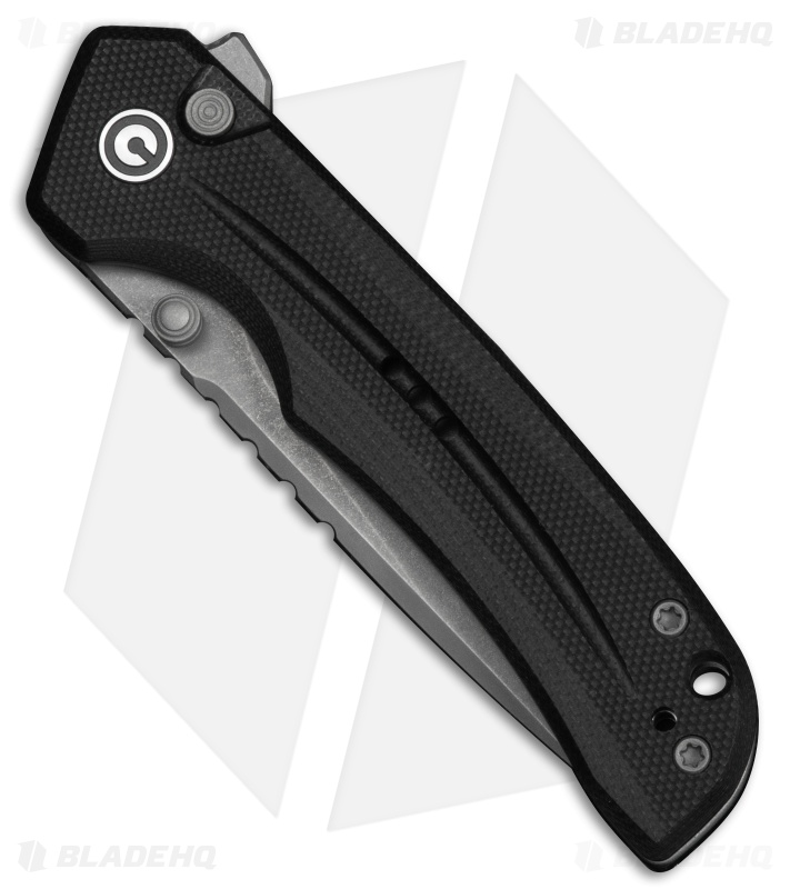 CIVIVI Tarask Button Lock Knife Black G-10 (3" Gray Stonewash Nitro-V)