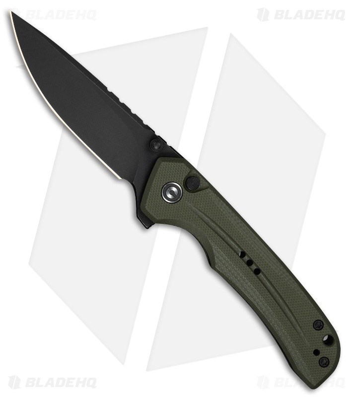 CIVIVI Tarask Button Lock Knife OD Green G-10 (3" Black Stonewash Nitro-V)