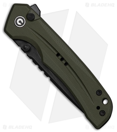 CIVIVI Tarask Button Lock Knife OD Green G-10 (3" Black Stonewash Nitro-V)