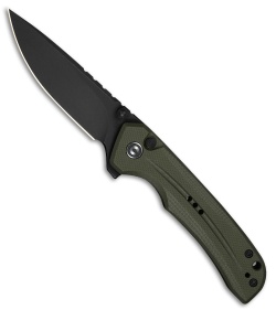 CIVIVI Tarask Button Lock Knife OD Green G-10 (3" Black Stonewash Nitro-V)