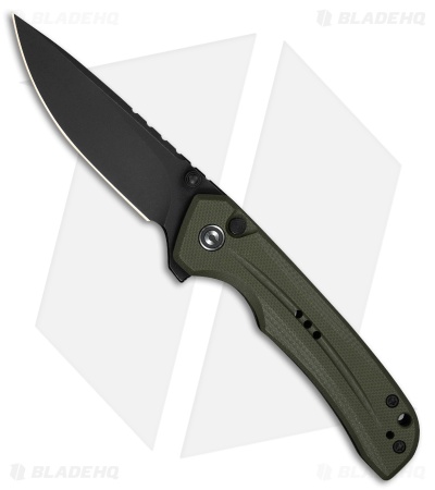 CIVIVI Tarask Button Lock Knife OD Green G-10 (3" Black Stonewash Nitro-V)