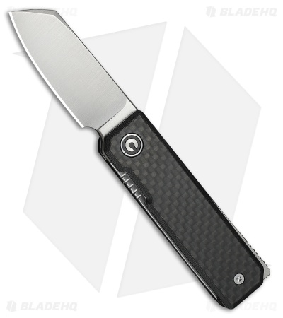 CIVIVI Kukei Liner Lock Knife Black G-10 + Twill Carbon Fiber Overlay (2" Satin)