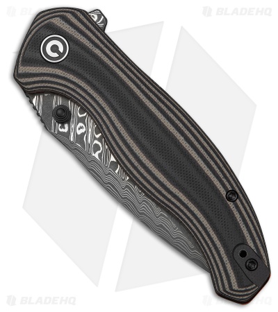 CIVIVI Vyrent Liner Lock Knife Tan & Orange G-10 Contoured (3.5" Damascus)