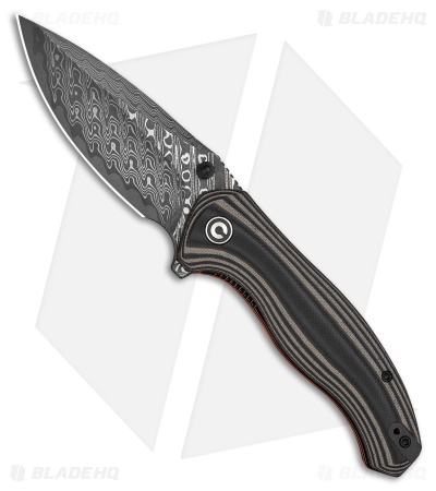 CIVIVI Vyrent Liner Lock Knife Tan & Orange G-10 Contoured (3.5" Damascus)