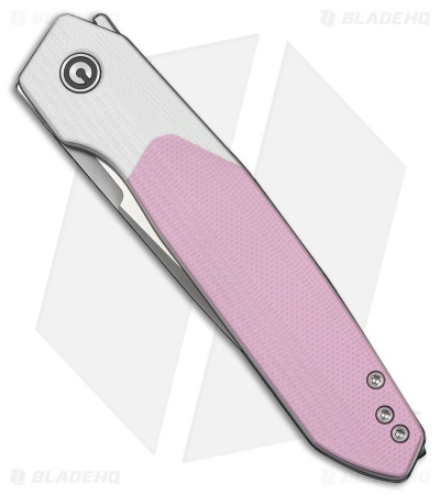 CIVIVI Brr15 Light Liner Lock Knife White & Powder Pink G-10 (3.2" Satin)