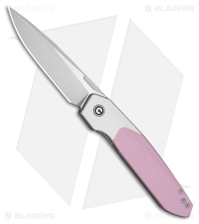 CIVIVI Brr15 Light Liner Lock Knife White & Powder Pink G-10 (3.2" Satin)