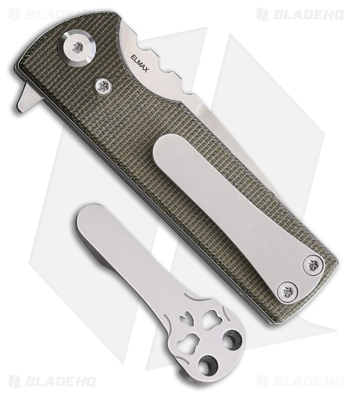 Chaves Blue Label T.A.K. Drop Point Knife Green Micarta Satin