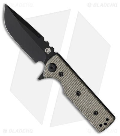 Chaves Blue Label T.A.K. Liner Lock Drop Point Knife Green Micarta (2.75" Black)
