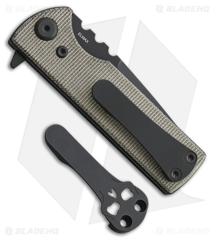 Chaves Blue Label T.A.K. Liner Lock Drop Point Knife Green Micarta (2.75" Black)