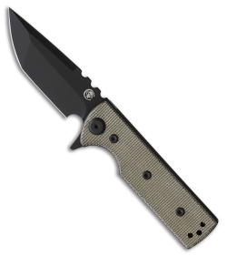 Chaves Blue Label T.A.K. Liner Lock Tanto Knife Green Micarta (2.75" Black)