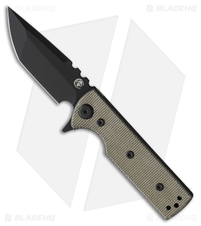 Chaves Blue Label T.A.K. Liner Lock Tanto Knife Green Micarta (2.75" Black)