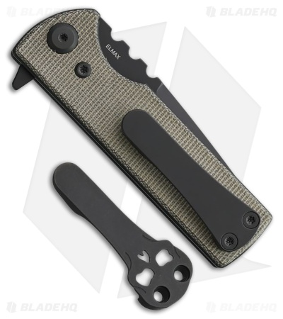 Chaves Blue Label T.A.K. Liner Lock Tanto Knife Green Micarta (2.75" Black)