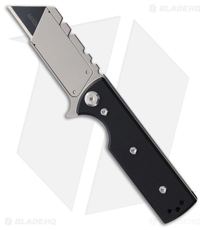 Chaves CHUB Flipper Blue Label Liner Lock Knife Black G10 (1" Utility)