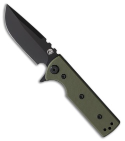 Chaves Blue Label T.A.K. Liner Lock Drop Point Knife Green G-10 (2.75" Black)