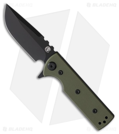Chaves Blue Label T.A.K. Liner Lock Drop Point Knife Green G-10 (2.75" Black)
