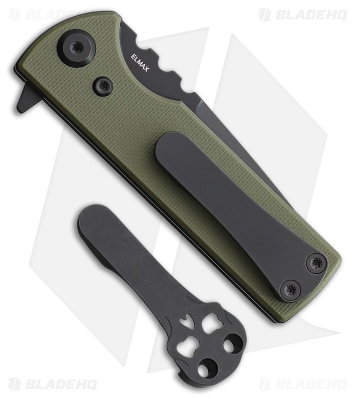 Chaves Blue Label T.A.K. Liner Lock Drop Point Knife Green G-10 (2.75" Black)