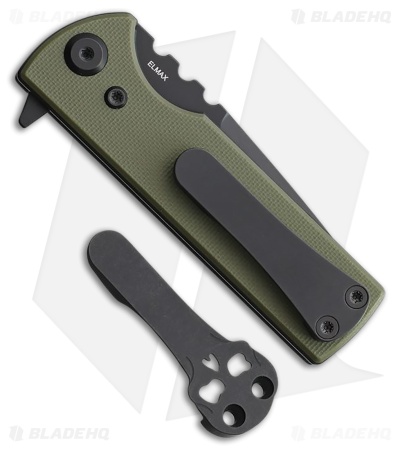 Chaves Blue Label T.A.K. Liner Lock Drop Point Knife Green G-10 (2.75" Black)