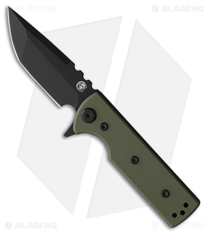 Chaves Blue Label T.A.K. Liner Lock Tanto Knife Green G-10 (2.75" Black)