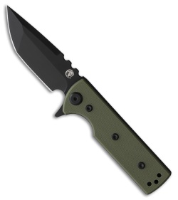 Chaves Blue Label T.A.K. Liner Lock Tanto Knife Green G-10 (2.75" Black)
