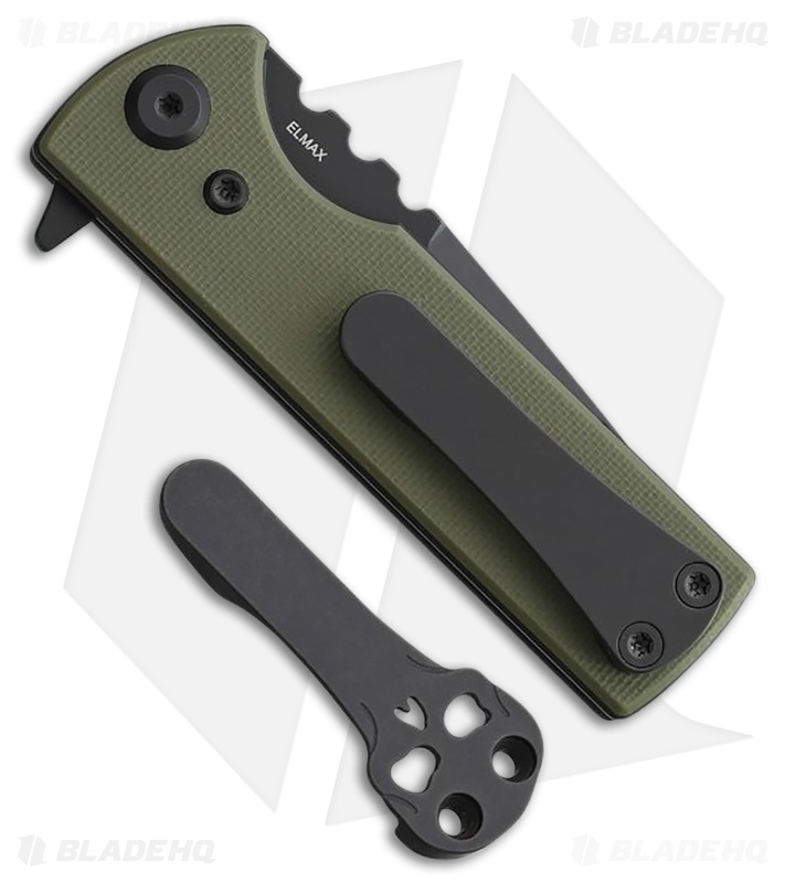 Chaves Blue Label T.A.K. Liner Lock Tanto Knife Green G-10 (2.75" Black)