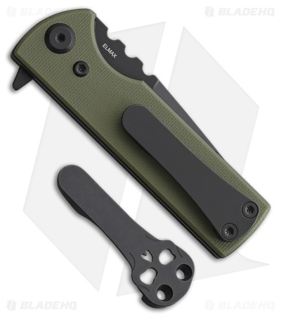 Chaves Blue Label T.A.K. Liner Lock Tanto Knife Green G-10 (2.75" Black)