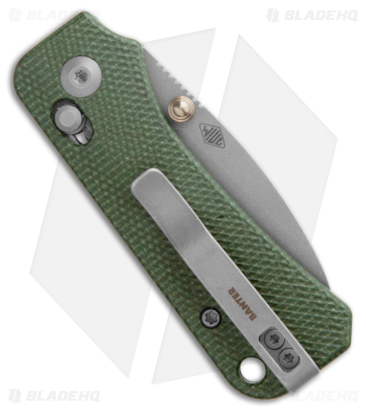 CIVIVI Baby Banter 2 Crossbar Lock Knife Green Canvas Micarta (2.3" Gray SW)