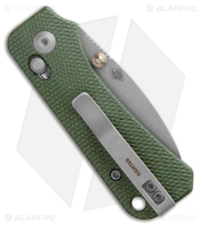 CIVIVI Baby Banter 2 Crossbar Lock Knife Green Canvas Micarta (2.3" Gray SW)