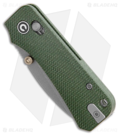 CIVIVI Baby Banter 2 Crossbar Lock Knife Green Canvas Micarta (2.3" Gray SW)