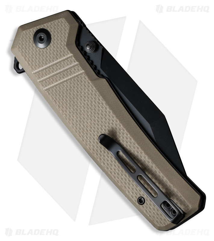 CIVIVI Bhaltair Tanto Liner Lock Knife Tan G-10 (4" Black 14C28N) C23024-2